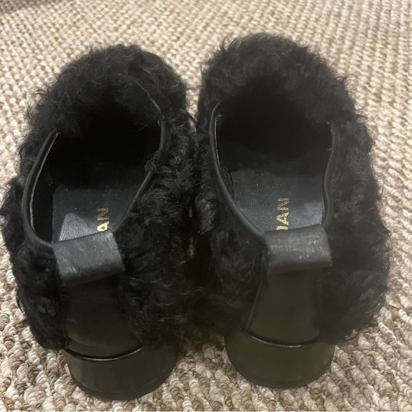 New Baldan leather fur low wedge heel size 39  US 8.5 - Picture 3 of 6